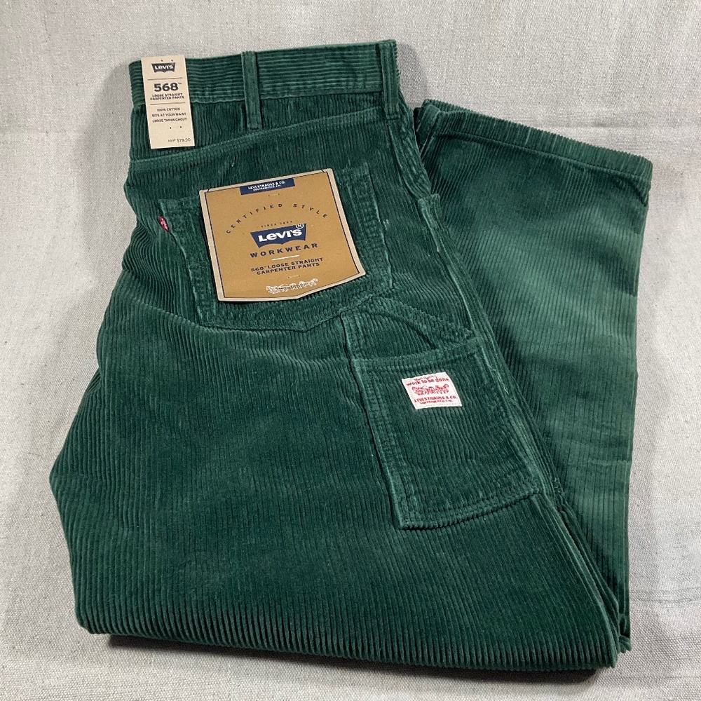 Levis workwear 568 Loose straight Carpenter Green pants 36x34